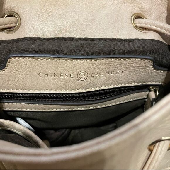 Chinese Laundry Small Backpack Cream With Large Stitch Design - Picture 10 of 15